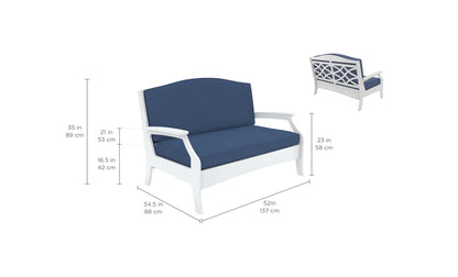 Ledge Lounger Legacy Loveseat (Available in Different Colors & Back Styles) - LL-LY-LS-GRY-LAT-STD-57003