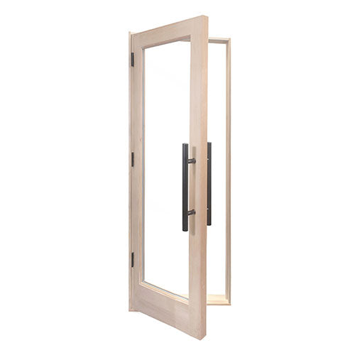 PROSAUNAS Prehung Solid Wood Sauna Door with Insulated Glass, 25.5" x 81.5"