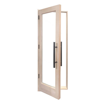 PROSAUNAS Prehung Solid Wood Sauna Door with Insulated Glass, 25.5" x 81.5"