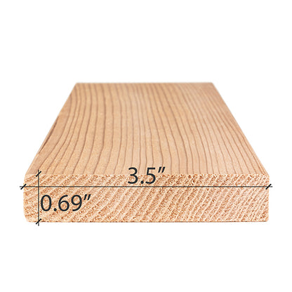 PROSAUNAS Cedar Bench Material 1" x 4" Vertical Grain Smooth 4-Side Eased Edges