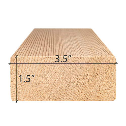 PROSAUNAS Cedar Bench Material 2" x 4" Vertical Grain A+ Smooth 4-Side Eased Edges