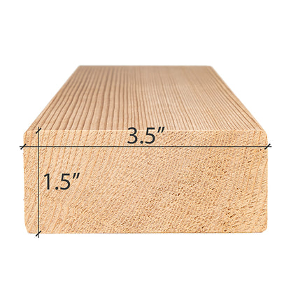 PROSAUNAS Cedar Bench Material 2" x 4" Vertical Grain A+ Smooth 4-Side Eased Edges