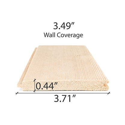 PROSAUNAS Hemlock Sauna Wall Cladding 1/2" x 4" Vertical Grain A+ T&G V-Joint