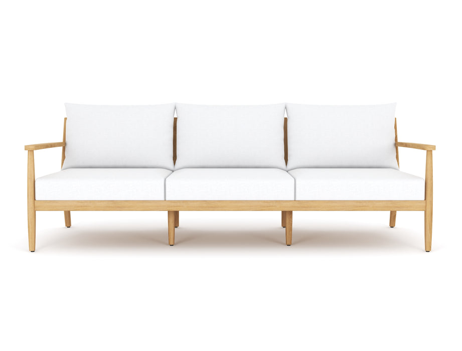 Royal Teak Collection Palma Sofa / 3-Seater Sofa with White Cushions - PAL3S-W