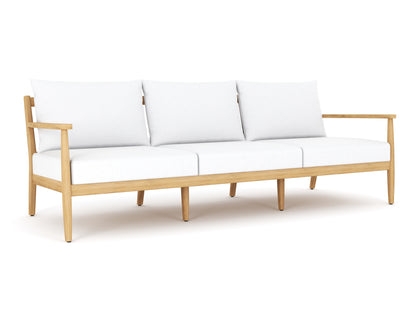 Royal Teak Collection Palma Sofa + 2 Swivel Chairs with Coffee Table and Side Table