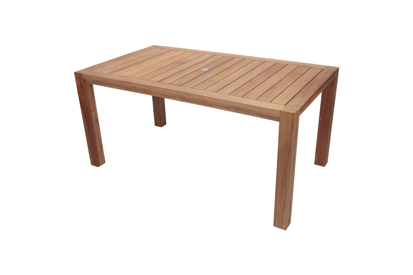 Wooden outdoor table on a white background