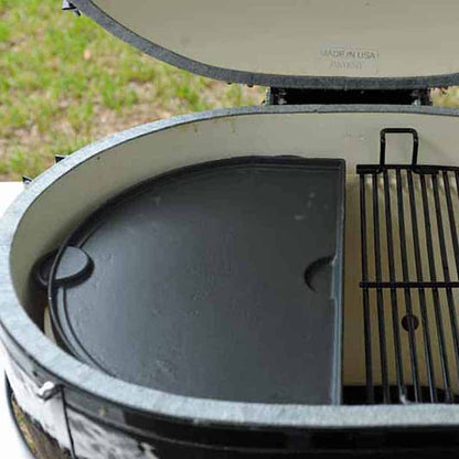 Primo Ceramic Grills Half-Moon Cast Iron Griddle, Compatible w/ Junior Charcoal Grill - PG00362