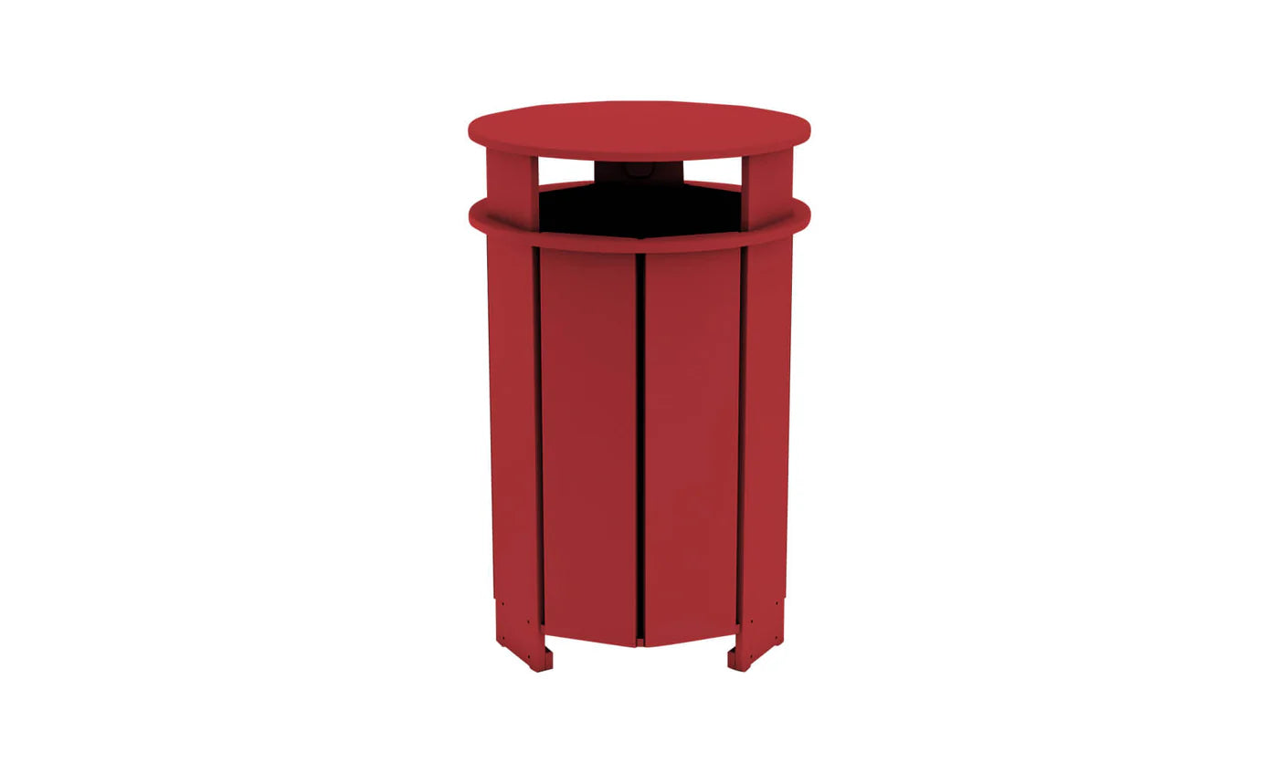 Ledge Lounger Mainstay Round Trash Bin (Available in 8 Resin Colors) - LL-MS-ITB-RD-WH