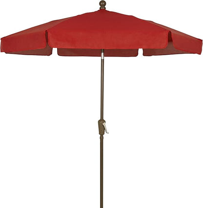 FiberBuilt Garden Umbrella with Crank Lift, 7.5 Foot Teal Canopy and Champagne Bronze Pole - 7GCRCB-Teal