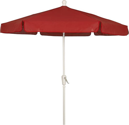 FiberBuilt Garden Umbrella with Crank Lift, 7.5 Foot Navy Blue Canopy and White Pole - 7GCRW-Navy Blue