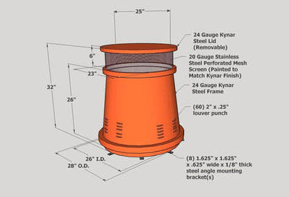 Isokern Glasgow 32" Decorative Steel Chimney Pot - ROU-2832-TC