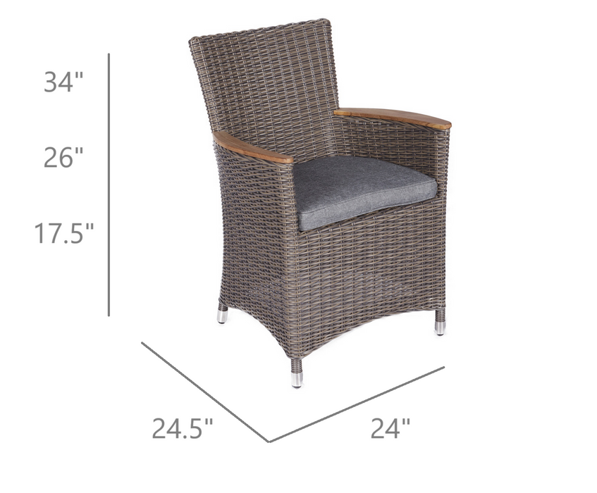 Royal Teak Collection Helena Chair Gray / Gray Cushion - HEFWGR