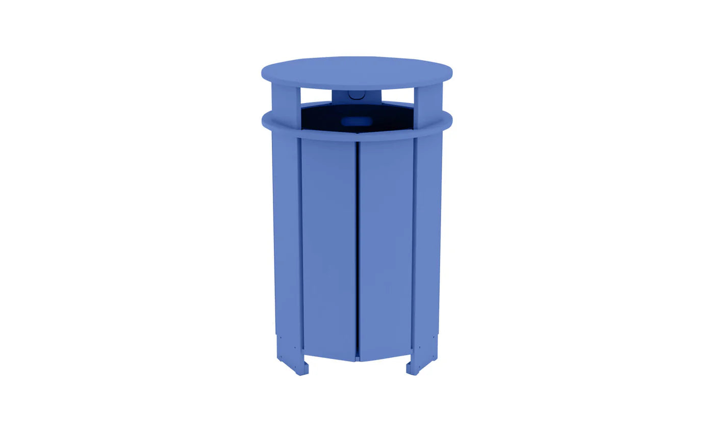 Ledge Lounger Mainstay Round Trash Bin (Available in 8 Resin Colors) - LL-MS-ITB-RD-WH