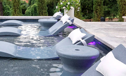 Ledge Lounger Signature Standard Side Table w/ Umbrella Hole (Available in 8 Resin Colors / In-Ground Sleeve Required) - LL-SG-ST-14H-FS