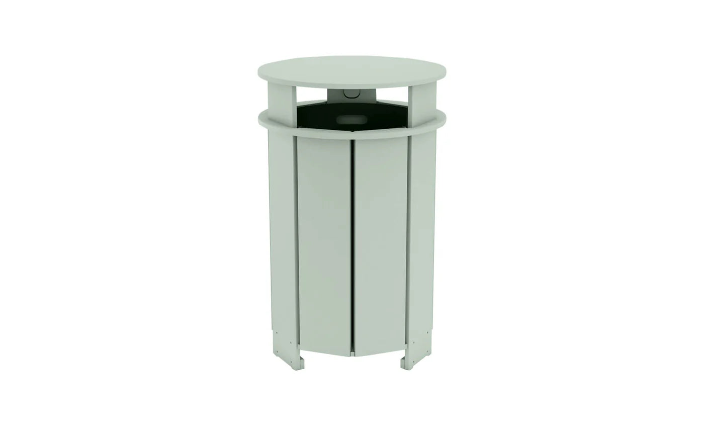 Ledge Lounger Mainstay Round Trash Bin (Available in 8 Resin Colors) - LL-MS-ITB-RD-WH