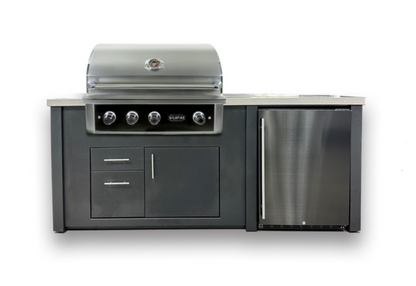Wildfire 84-Inch Pre-Fab Island with WF-PRO36-RH Gas Grill (NG/LP) and WFR-24 Refrigerator