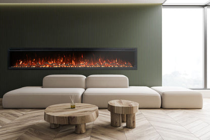 Modern Flames Spectrum Slimline 60 Allwood Media Wall Fireplace System – Weathered Walnut Finish – AFWS-MAIN-WW