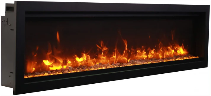 Amantii Symmetry Bespoke - 74" Electric Fireplace featuring Thermostatic Remote, WiFi capable and a Selection of Media Options -SYM-74-BESPOKE