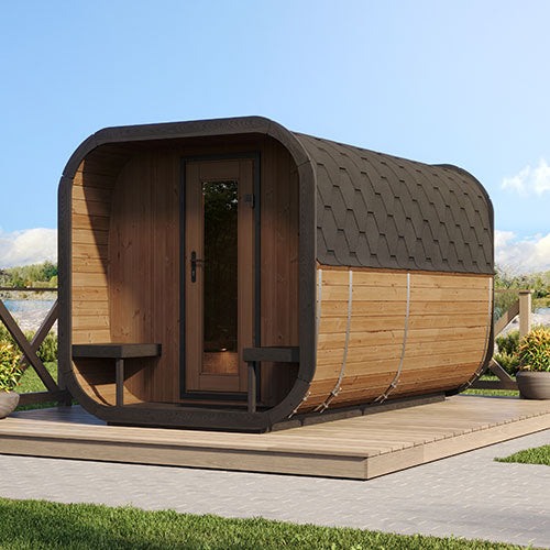 SaunaLife Model CL12GCP Cube-Series Outdoor Home Sauna Suite Kit