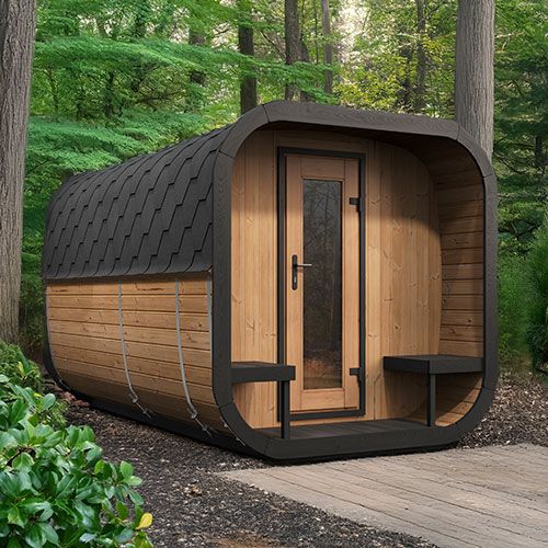 SaunaLife Model CL12GCP Cube-Series Outdoor Home Sauna Suite Kit