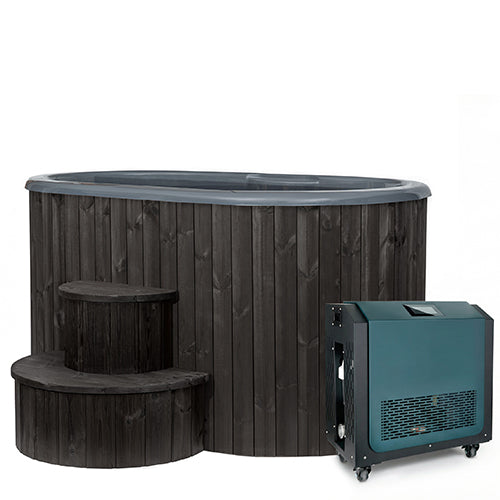 SaunaLife Model S2BC – 2-Person Immersion Tub with Black Chiller & Heater