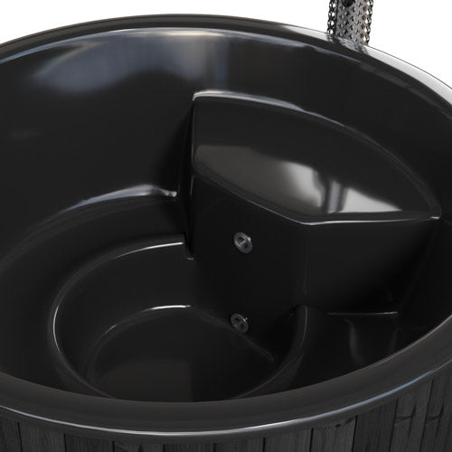 SaunaLife Model S6B SOAK-Series Wood-Burning Hot Tub, Black, 7 Persons