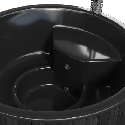 SaunaLife Model S6B SOAK-Series Wood-Burning Hot Tub, Black, 7 Persons