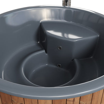 SaunaLife Model S6N SOAK-Series Wood-Burning Hot Tub, Natural, 7 Persons