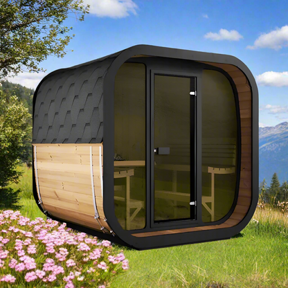 SaunaLife Model CL7G Cube-Series Outdoor Home Sauna Kit, Up to 6 Persons - SL-MODELCL7G