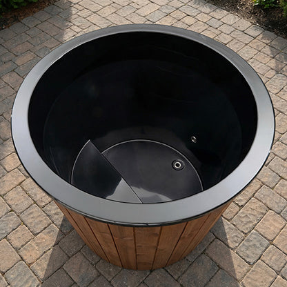 SaunaLife Model S1NC – 1-Person Immersion Tub with Natural Finish Chiller & Heater
