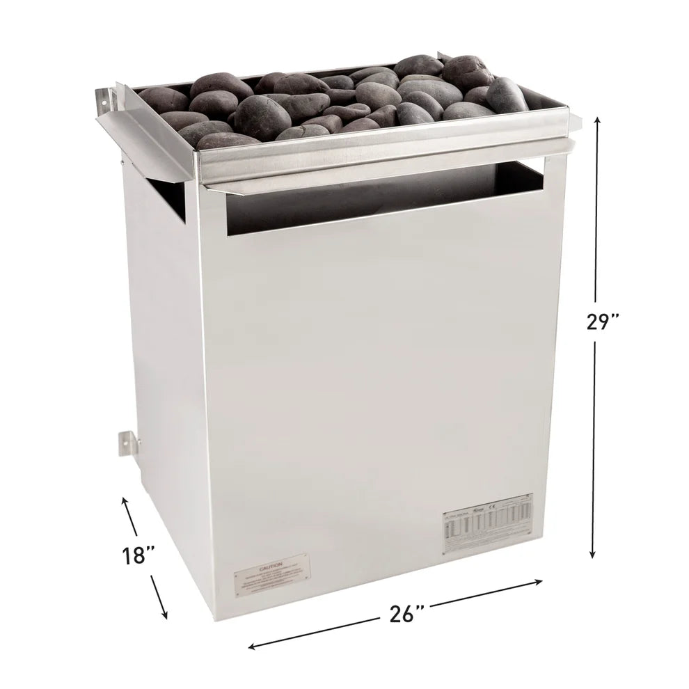 Scandia Electric Ultra Sauna Heater - Large (12.0-18.0KW) - 12.00 KW - 208V - 1P - 24 Hour - Thermostat on Control Box-SN-HEL-12208-24