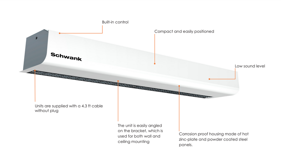 Schwank Air Curtain Swift5 Series 208V 32" Black - AC-ME32-20-BK