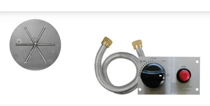 Firegear 34" Round Disc Thermocouple Piloted Safety Ignition Fire Pit w/31" Stainless Steel Burner - Liquid Propane - FPB-34DBS31TPSI-P