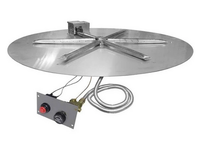 Firegear 34" Round Disc Thermocouple Piloted Safety Ignition Fire Pit w/31" Stainless Steel Burner - Liquid Propane - FPB-34DBS31TPSI-P