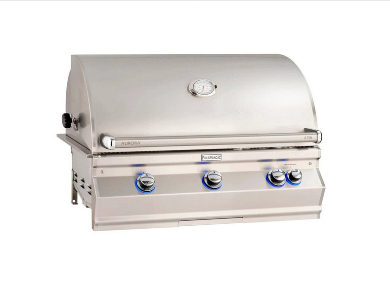 Fire Magic Aurora A790i 36" Built-In Grill with Analog Thermometer, Backburner & Rotisserie Kit