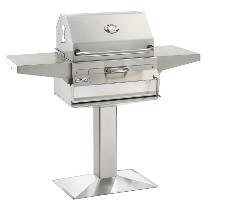 Fire Magic 24" Post Mount Stainless Steel Charcoal Grill - 22-SC01C-P