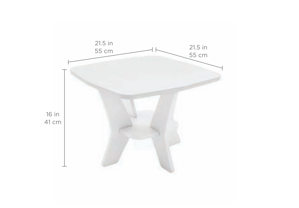 Ledge Lounger Mainstay Square Side Table (Available in 8 Resin Colors) - LL-MS-ST-SQ-SB