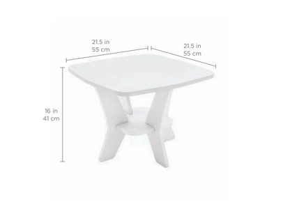 Ledge Lounger Mainstay Square Side Table (Available in 8 Resin Colors) - LL-MS-ST-SQ-SB