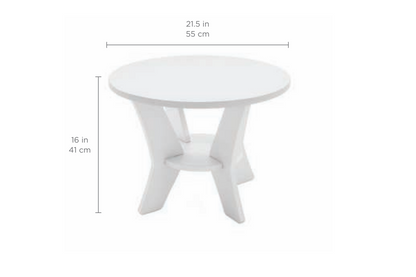 Ledge Lounger Mainstay Round Side Table (Available in 8 Resin Colors) - LL-MS-ST-RD-WH