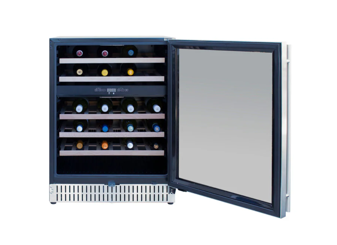 TrueFlame AMD 24" 5.3 Cu. Outdoor Rated Dual Zone Wine Cooler - AMD-RFR-24WD