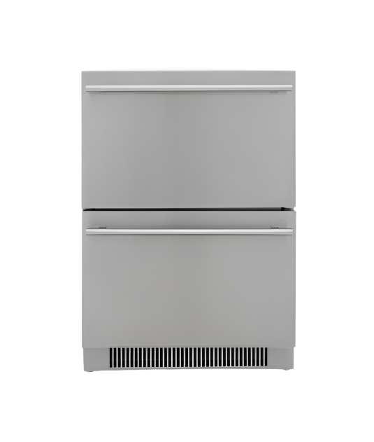 Blaze Grills 23.5-Inch 5.1 Cu. Ft. Outdoor Rated Stainless Steel Double Drawer Refrigerator - BLZ-SSRF-DBDR51