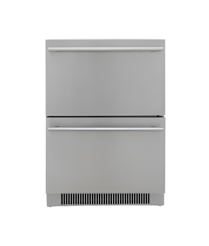 Blaze Grills 23.5-Inch 5.1 Cu. Ft. Outdoor Rated Stainless Steel Double Drawer Refrigerator - BLZ-SSRF-DBDR51