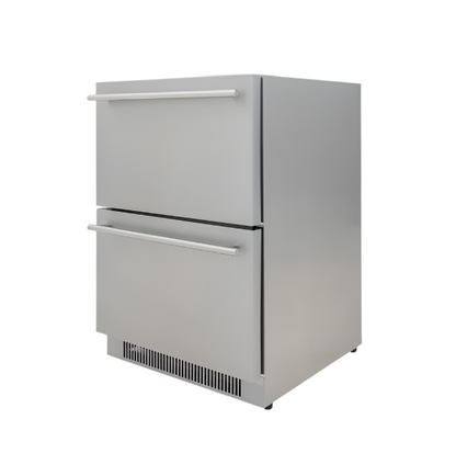 Blaze Grills 23.5-Inch 5.1 Cu. Ft. Outdoor Rated Stainless Steel Double Drawer Refrigerator - BLZ-SSRF-DBDR51