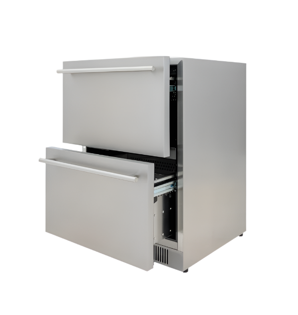 Blaze Grills 23.5-Inch 5.1 Cu. Ft. Outdoor Rated Stainless Steel Double Drawer Refrigerator - BLZ-SSRF-DBDR51