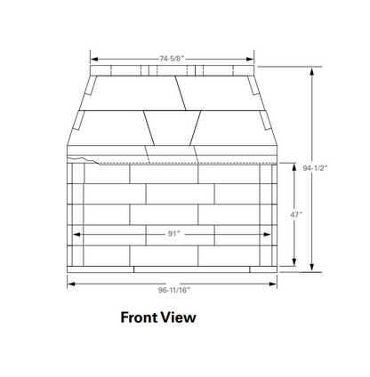 Isokern Magnum+ 84" Wood Burning Fireplace - 82084