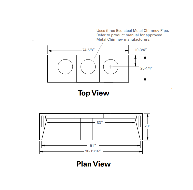 Isokern Magnum+ 84" Wood Burning Fireplace - 82084