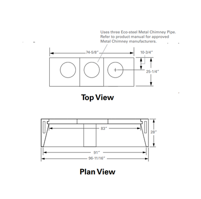 Isokern Magnum+ 84" Wood Burning Fireplace - 82084