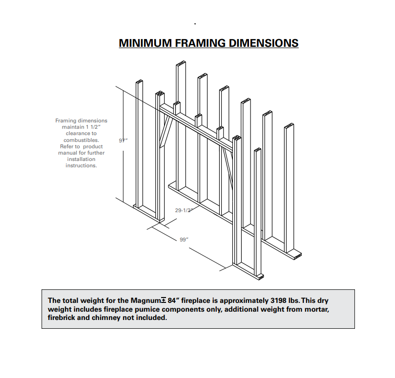 Isokern Magnum+ 84" Wood Burning Fireplace - 82084