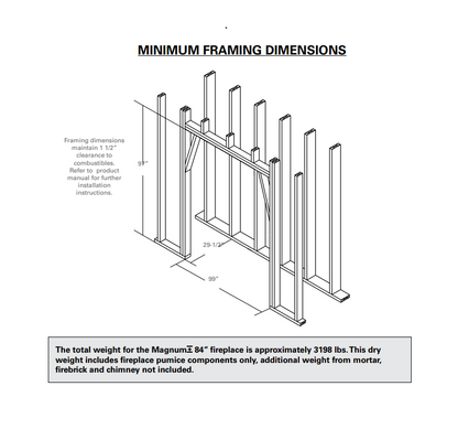 Isokern Magnum+ 84" Wood Burning Fireplace - 82084