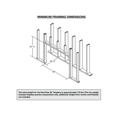 Isokern Vent Free 36" Gas Burning Fireplace - 81036